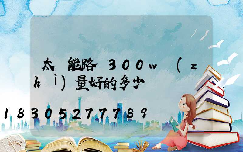 太陽能路燈300w質(zhì)量好的多少錢