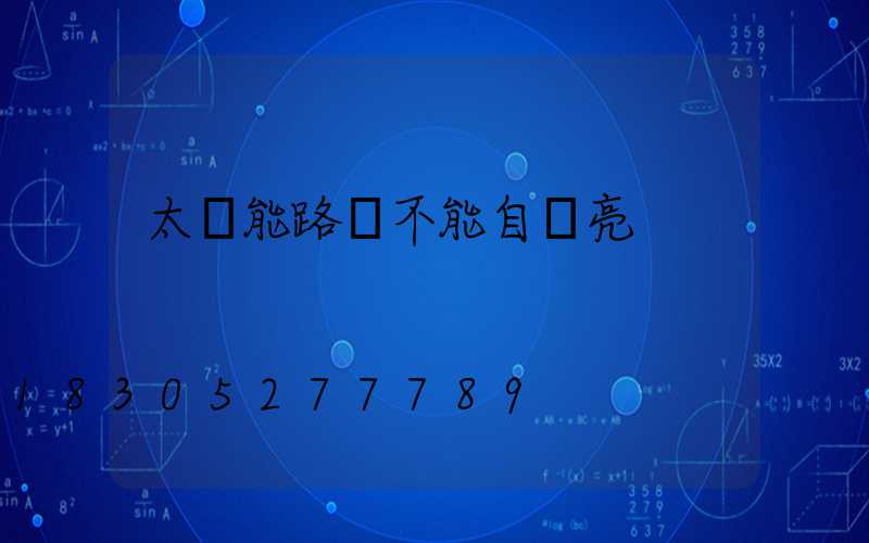 太陽能路燈不能自動亮
