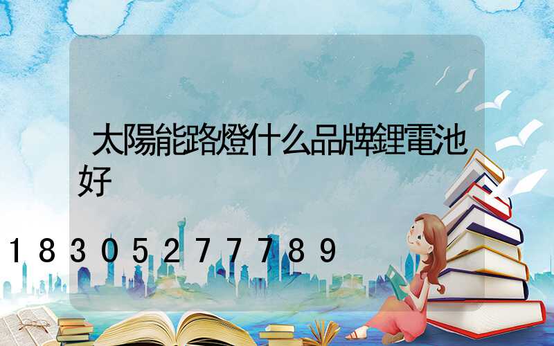 太陽能路燈什么品牌鋰電池好