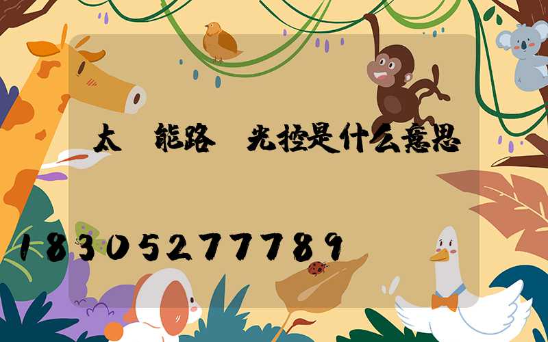 太陽能路燈光控是什么意思