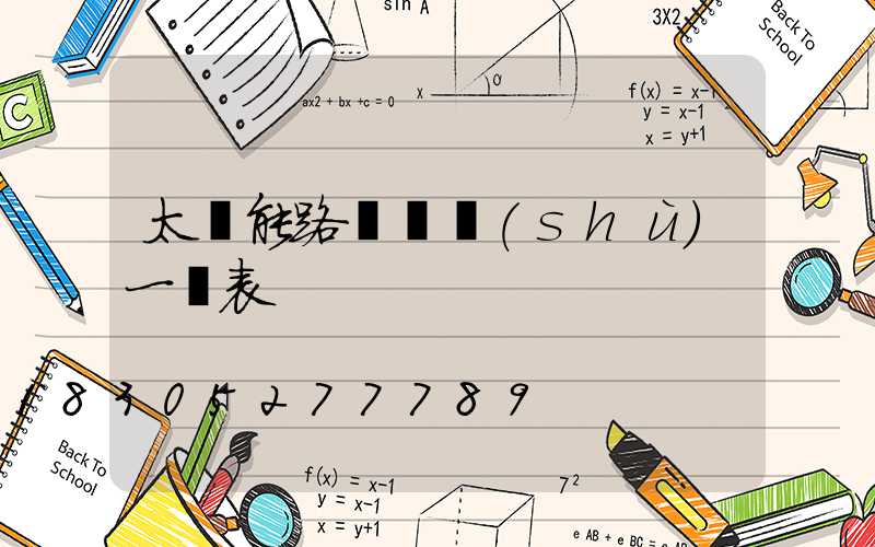 太陽能路燈參數(shù)一覽表