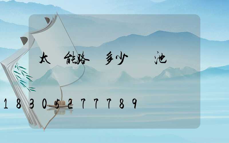 太陽能路燈多少個電池