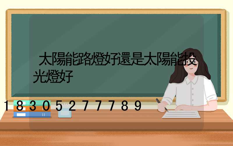 太陽能路燈好還是太陽能投光燈好