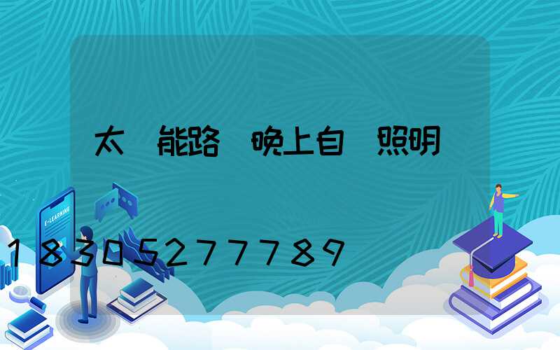 太陽能路燈晚上自動照明