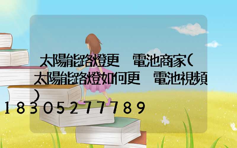 太陽能路燈更換電池商家(太陽能路燈如何更換電池視頻)