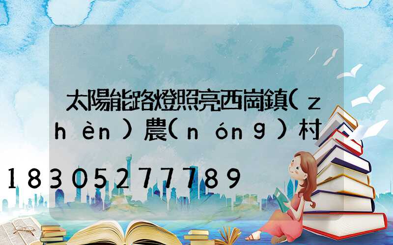 太陽能路燈照亮西崗鎮(zhèn)農(nóng)村