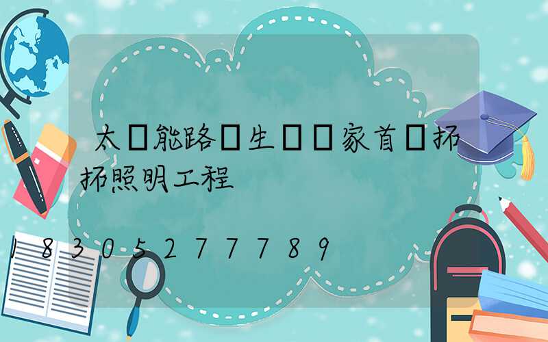 太陽能路燈生產廠家首選拓拓照明工程