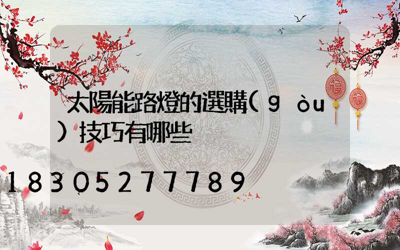 太陽能路燈的選購(gòu)技巧有哪些