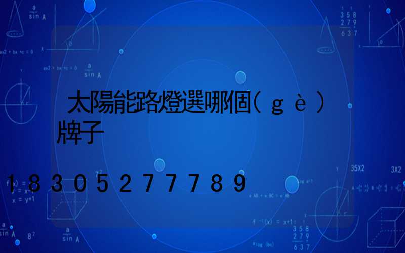太陽能路燈選哪個(gè)牌子