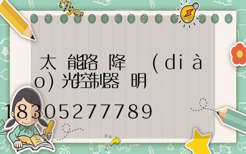 太陽能路燈降壓調(diào)光控制器說明書