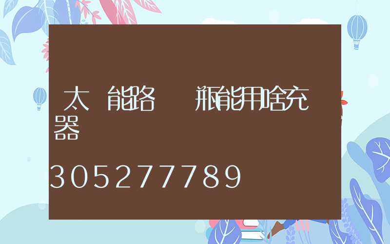 太陽能路燈電瓶能用啥充電器