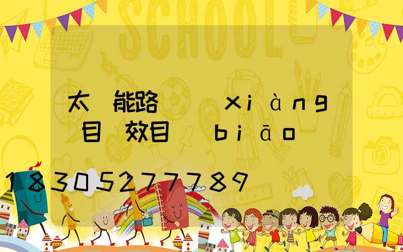 太陽能路燈項(xiàng)目績效目標(biāo)
