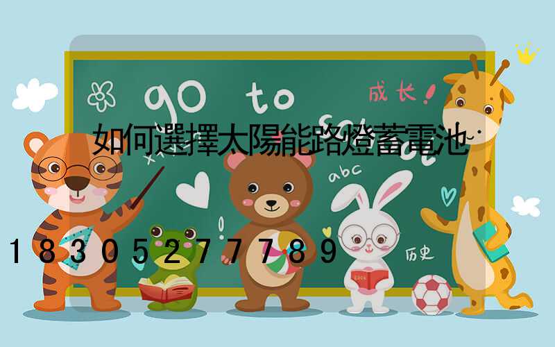 如何選擇太陽能路燈蓄電池