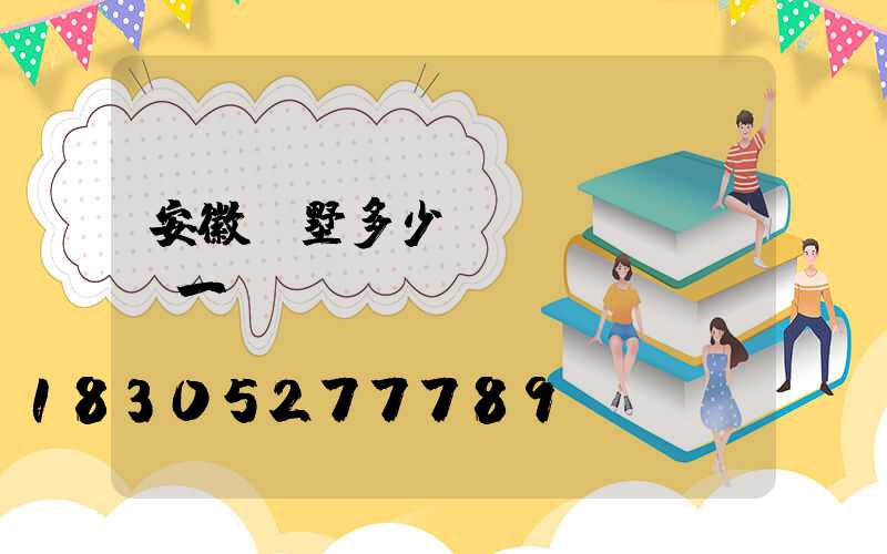 安徽別墅多少錢(qián)一棟