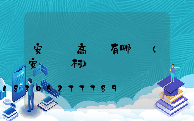 安陽碼頭高桿燈有哪幾種(安陽碼頭村)
