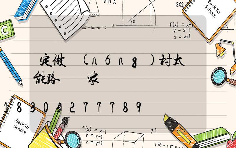 定做農(nóng)村太陽能路燈廠家
