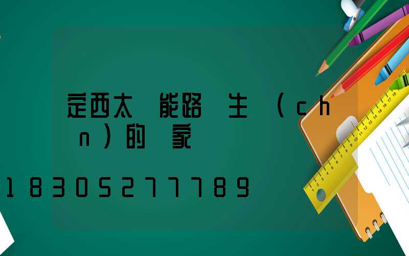 定西太陽能路燈生產(chǎn)的廠家