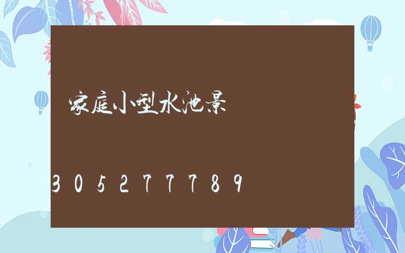 家庭小型水池景觀