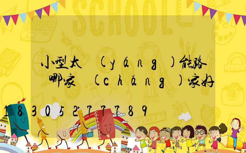 小型太陽(yáng)能路燈哪家廠(chǎng)家好