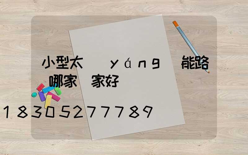 小型太陽(yáng)能路燈哪家廠家好