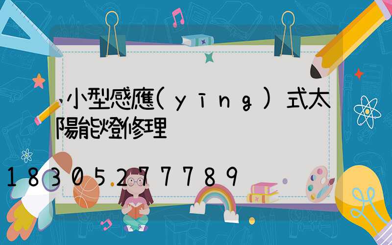 小型感應(yīng)式太陽能燈修理