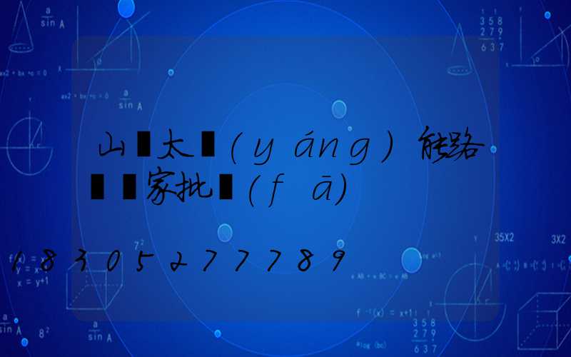 山東太陽(yáng)能路燈廠家批發(fā)