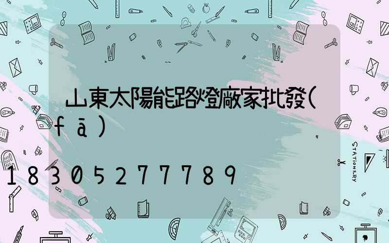 山東太陽能路燈廠家批發(fā)