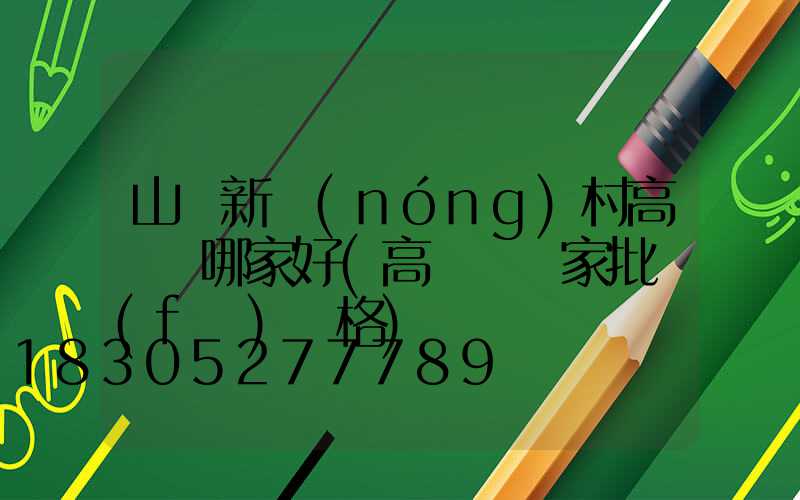 山東新農(nóng)村高桿燈哪家好(高桿燈廠家批發(fā)價格)