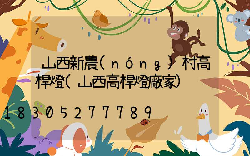 山西新農(nóng)村高桿燈(山西高桿燈廠家)