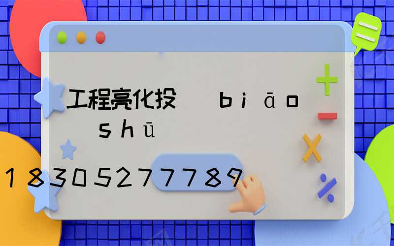 工程亮化投標(biāo)書(shū)