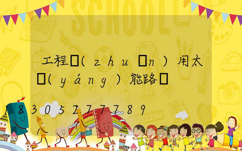 工程專(zhuān)用太陽(yáng)能路燈