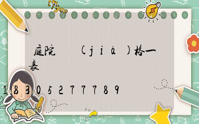 庭院燈價(jià)格一覽表