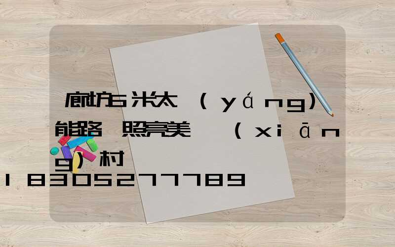 廊坊6米太陽(yáng)能路燈照亮美麗鄉(xiāng)村