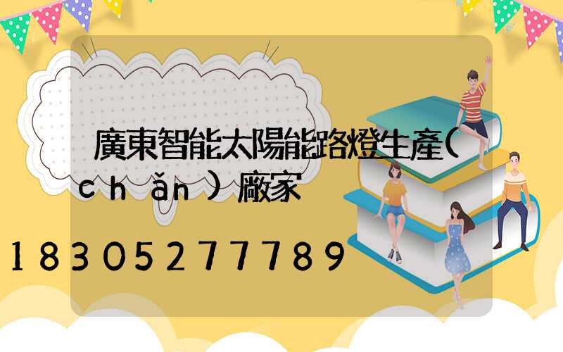 廣東智能太陽能路燈生產(chǎn)廠家