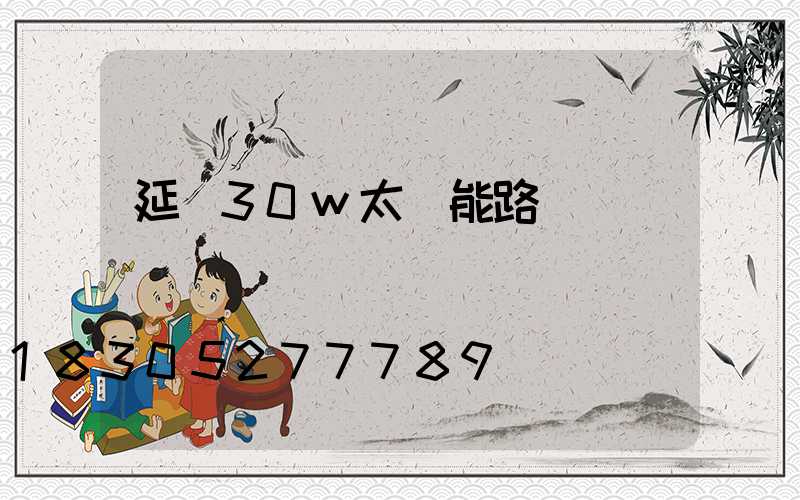 延邊30w太陽能路燈