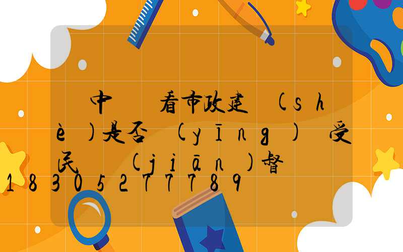 從中華燈看市政建設(shè)是否應(yīng)該受民眾監(jiān)督