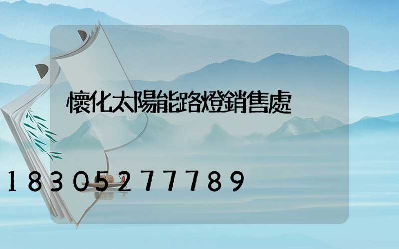 懷化太陽能路燈銷售處