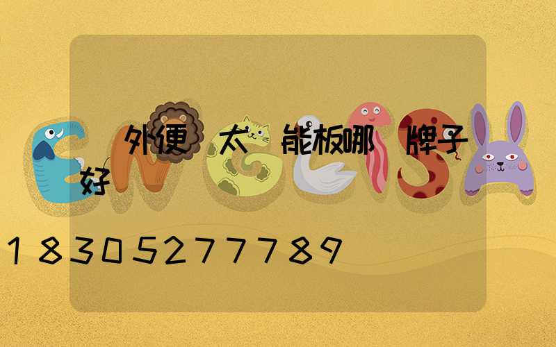戶外便攜太陽能板哪個牌子好