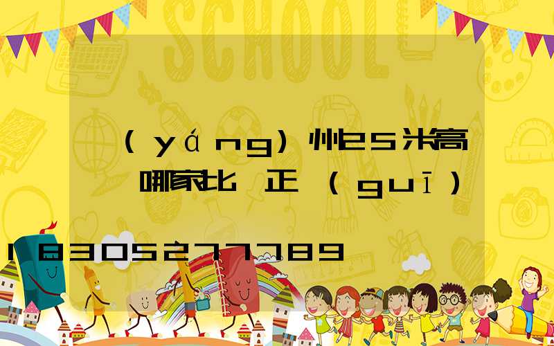 揚(yáng)州25米高桿燈哪家比較正規(guī)