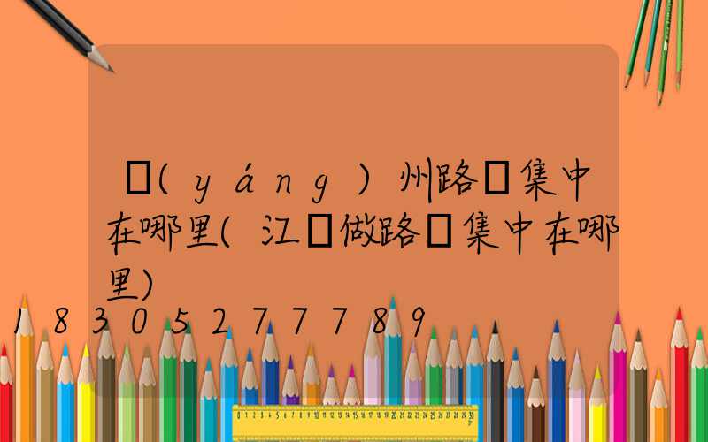 揚(yáng)州路燈集中在哪里(江蘇做路燈集中在哪里)