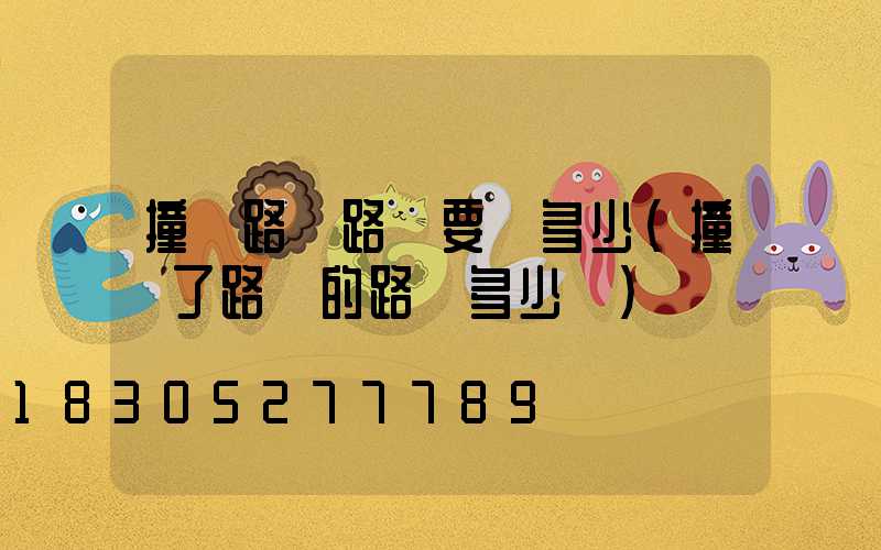 撞壞路邊路燈要賠多少(撞壞了路邊的路燈多少錢)