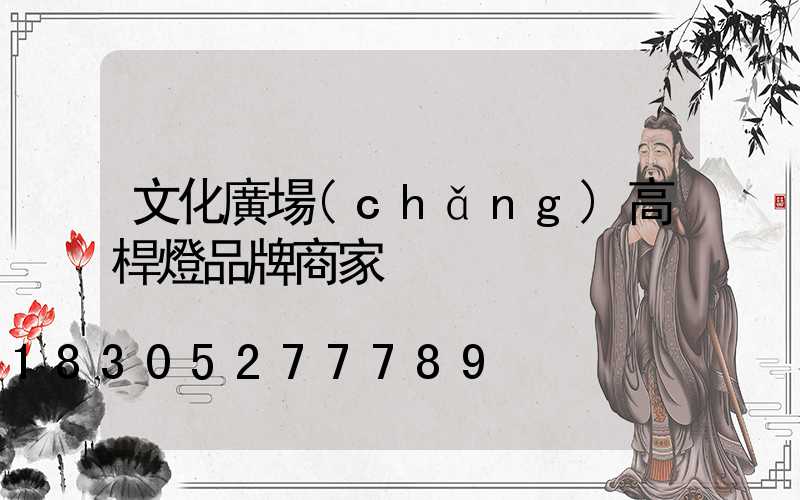 文化廣場(chǎng)高桿燈品牌商家