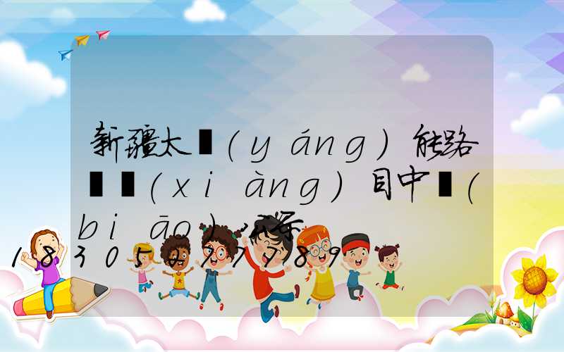 新疆太陽(yáng)能路燈項(xiàng)目中標(biāo)公示