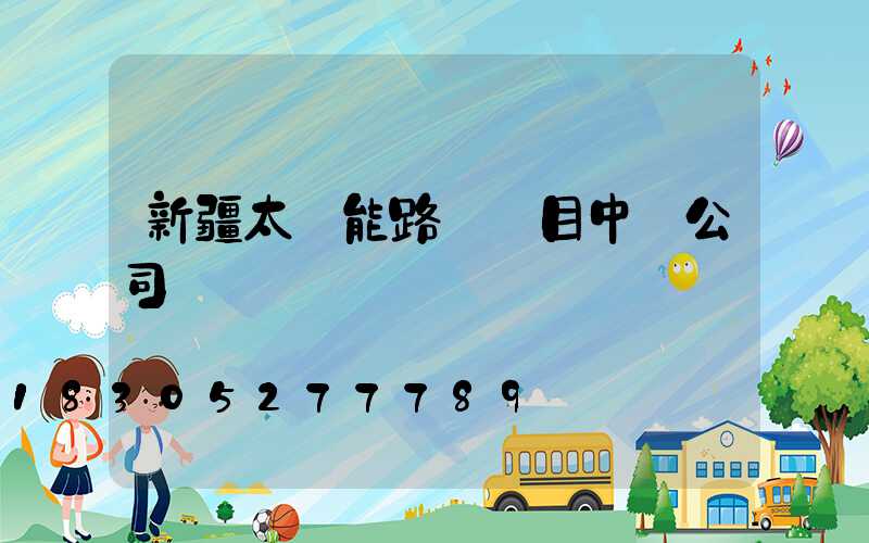 新疆太陽能路燈項目中標公司