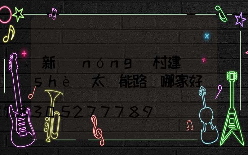 新農(nóng)村建設(shè)太陽能路燈哪家好