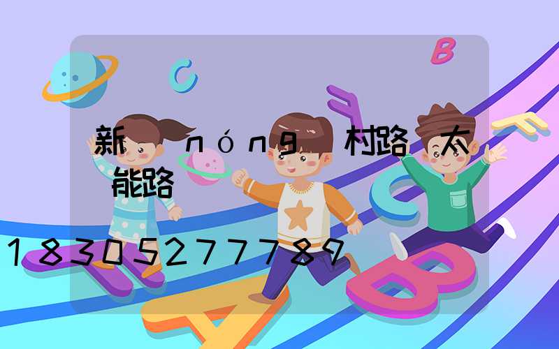 新農(nóng)村路燈太陽能路燈