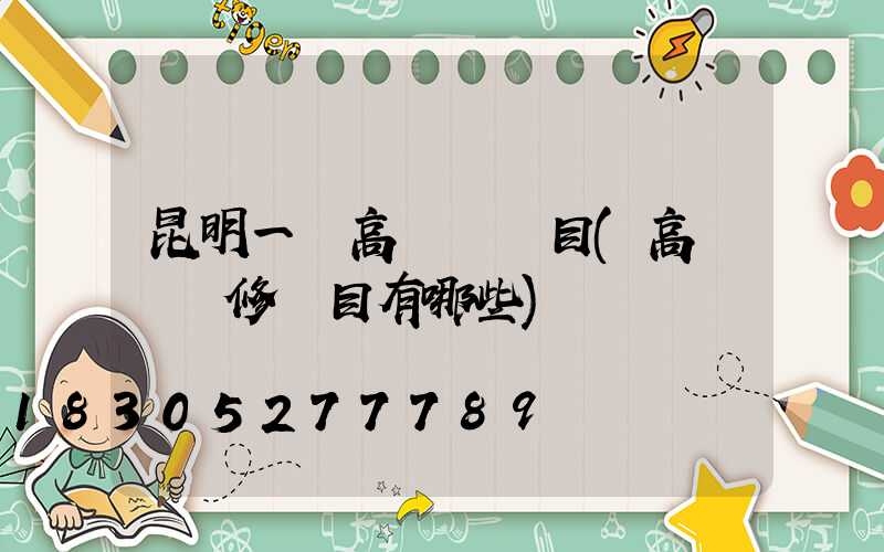 昆明一體高桿燈項目(高桿燈檢修項目有哪些)