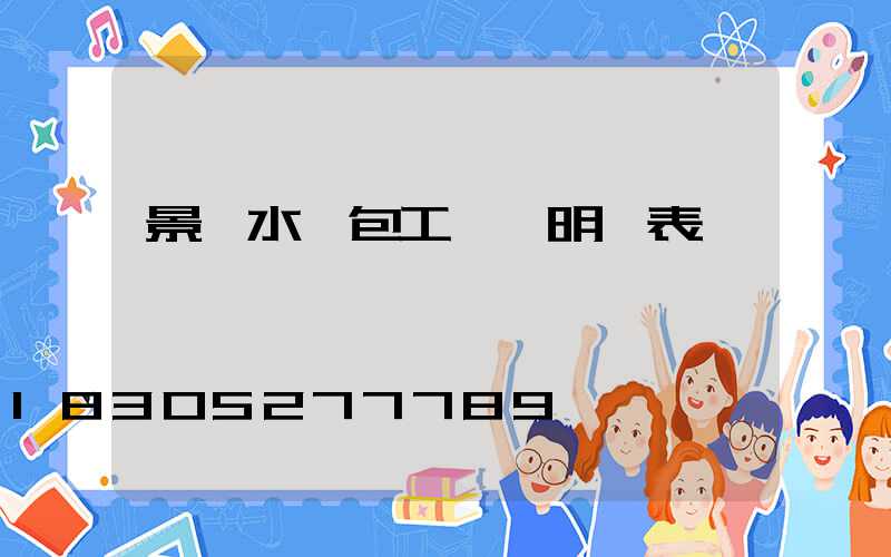 景觀水電包工報價明細表