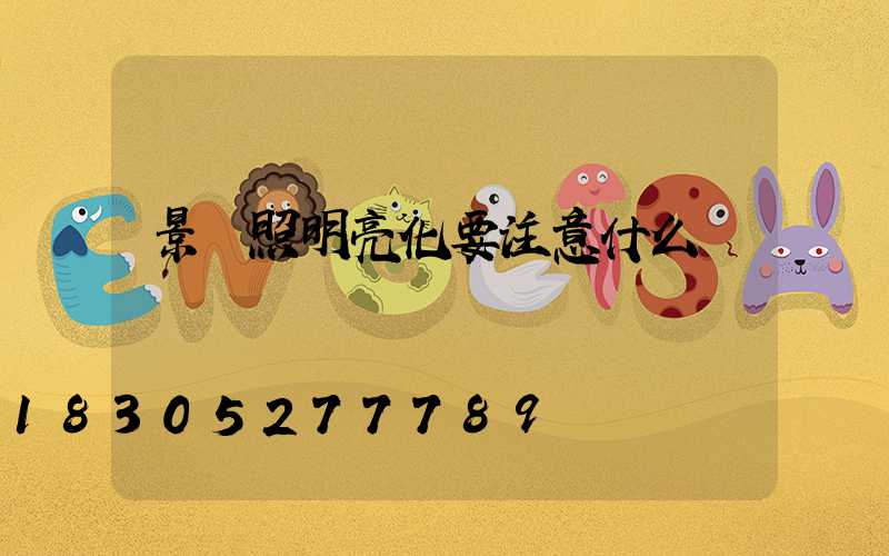 景觀照明亮化要注意什么