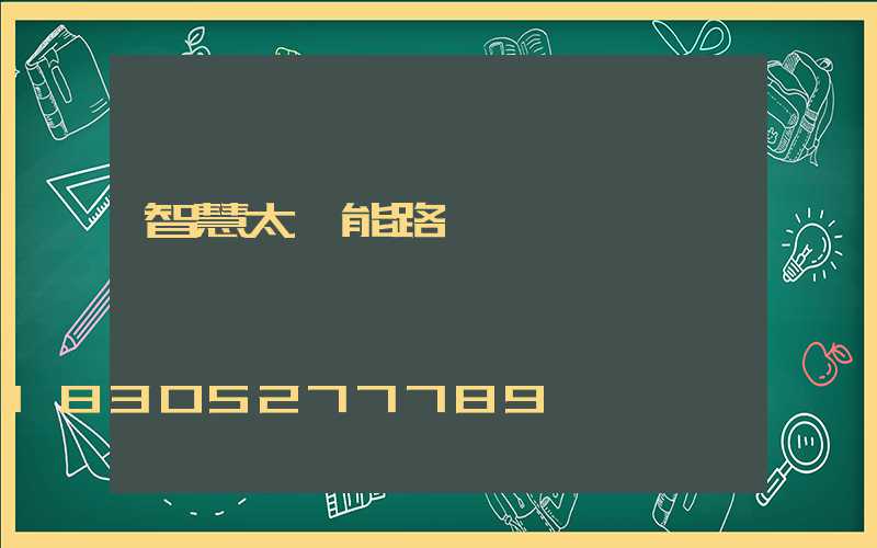 智慧太陽能路燈